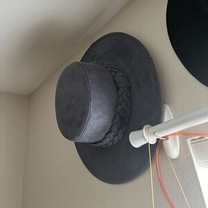 Stylish Gray Blue Wide-Brim Hat